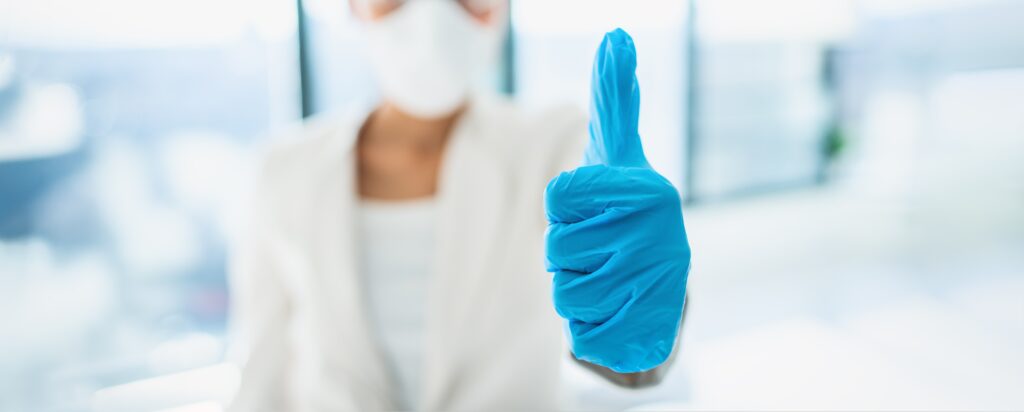 Coronavirus,Success,Happy,News,Lab,Researcher,Doing,Thumbs,Up,With